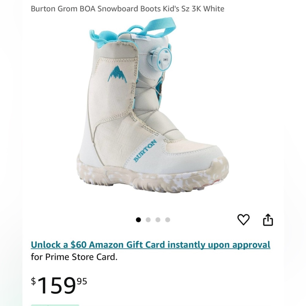 Burton snowboarding boots kids size 2